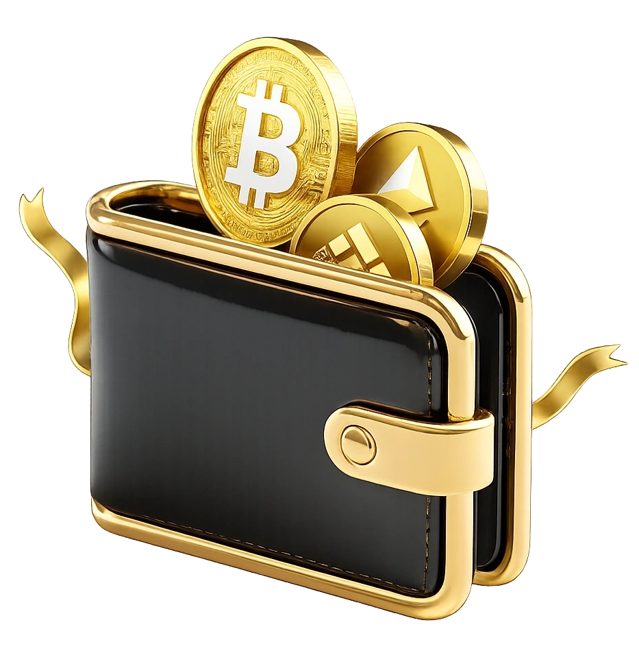 Криптокошелек с золотыми монетами символ выплат и финансовых операций в JB.COM
